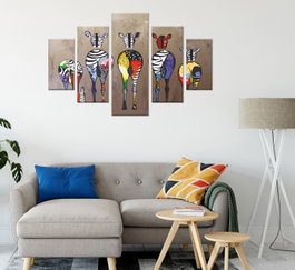 Wallity Cuadro Decorativo ST283 de 5 Piezas Multicolor